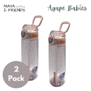 [2-Pack] Maya & Friends Tritan Water Bottle (850ml) - 2 Color
