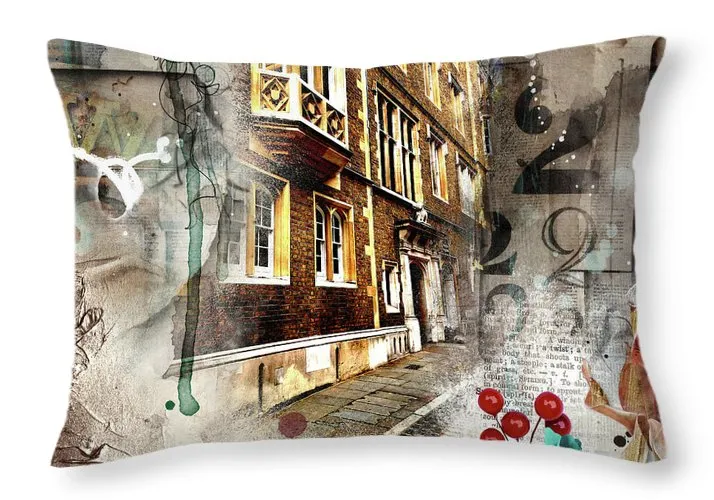 Ancient Streets - Temple Throw Pillow