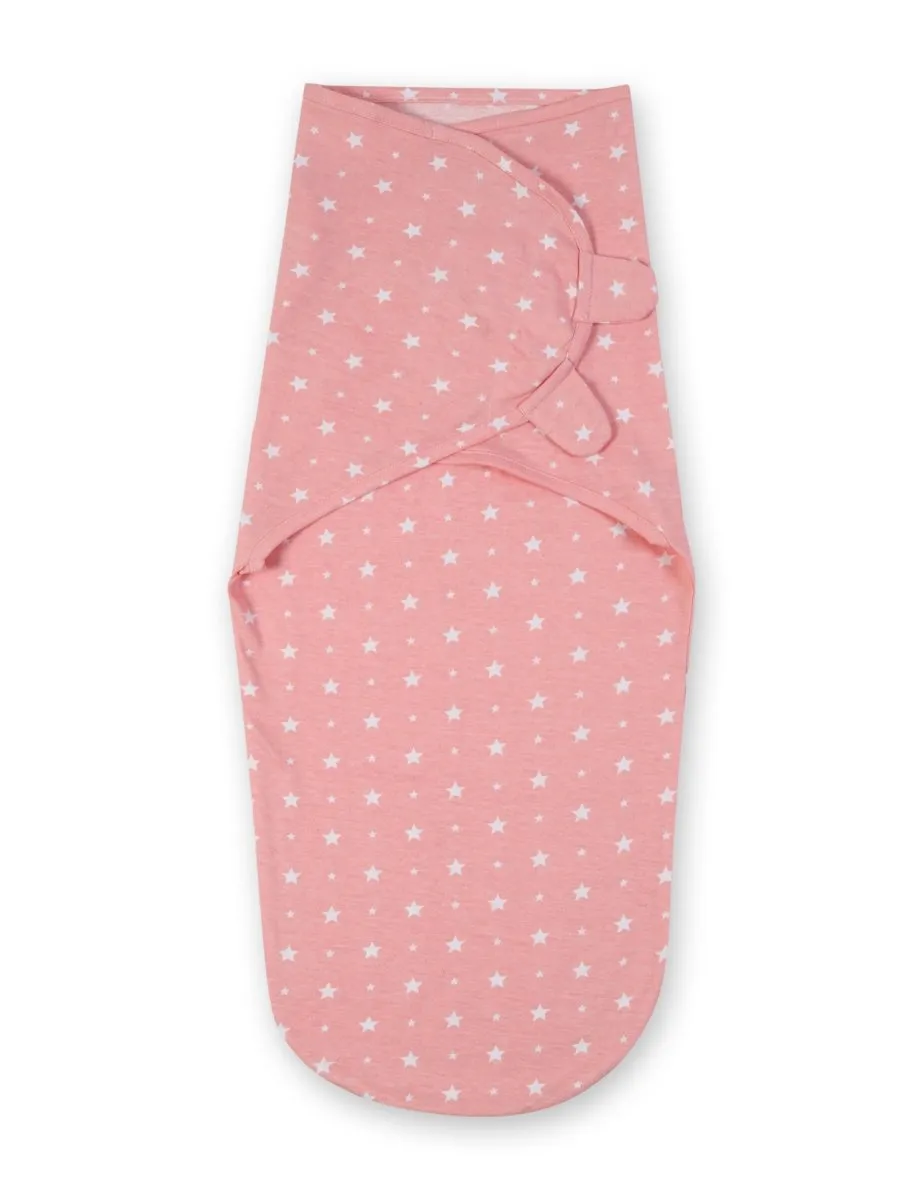Baby Swaddle Blanket with Cap- Pink Star