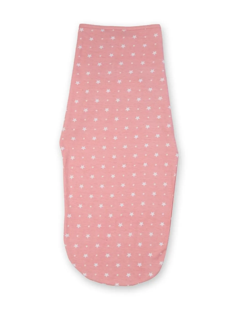 Baby Swaddle Blanket with Cap- Pink Star