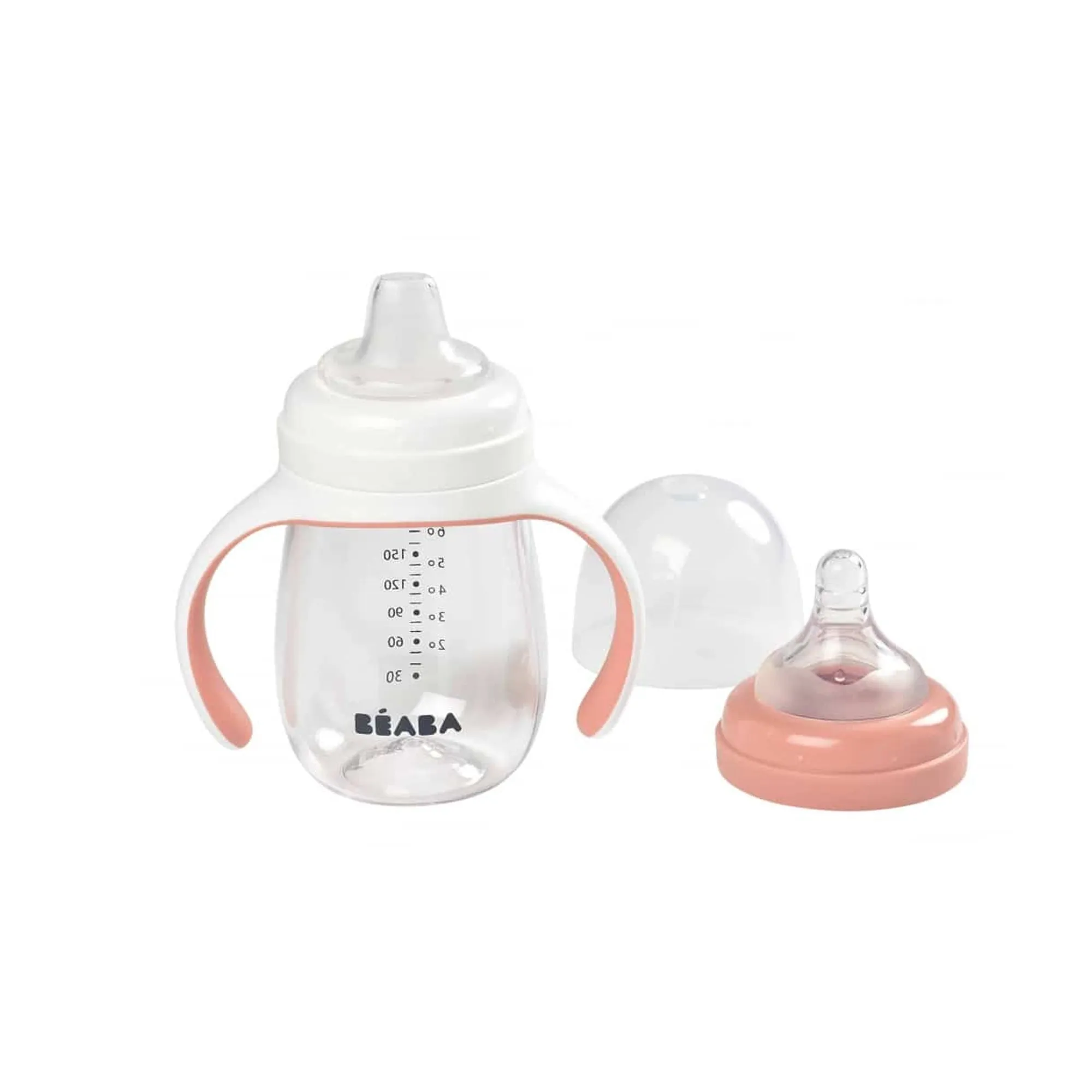 BEABA 2-In-1 Bottle To Sippy Learning Cup - Rose