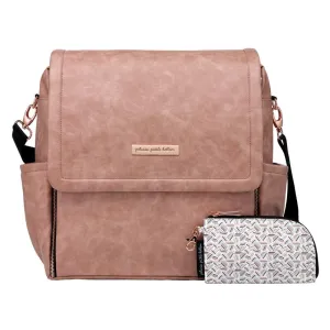Boxy Backpack Diaper Bag in Dusty Rose Matte Leatherette