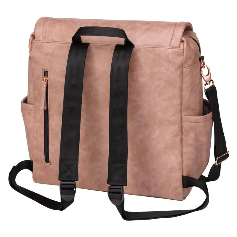 Boxy Backpack Diaper Bag in Dusty Rose Matte Leatherette