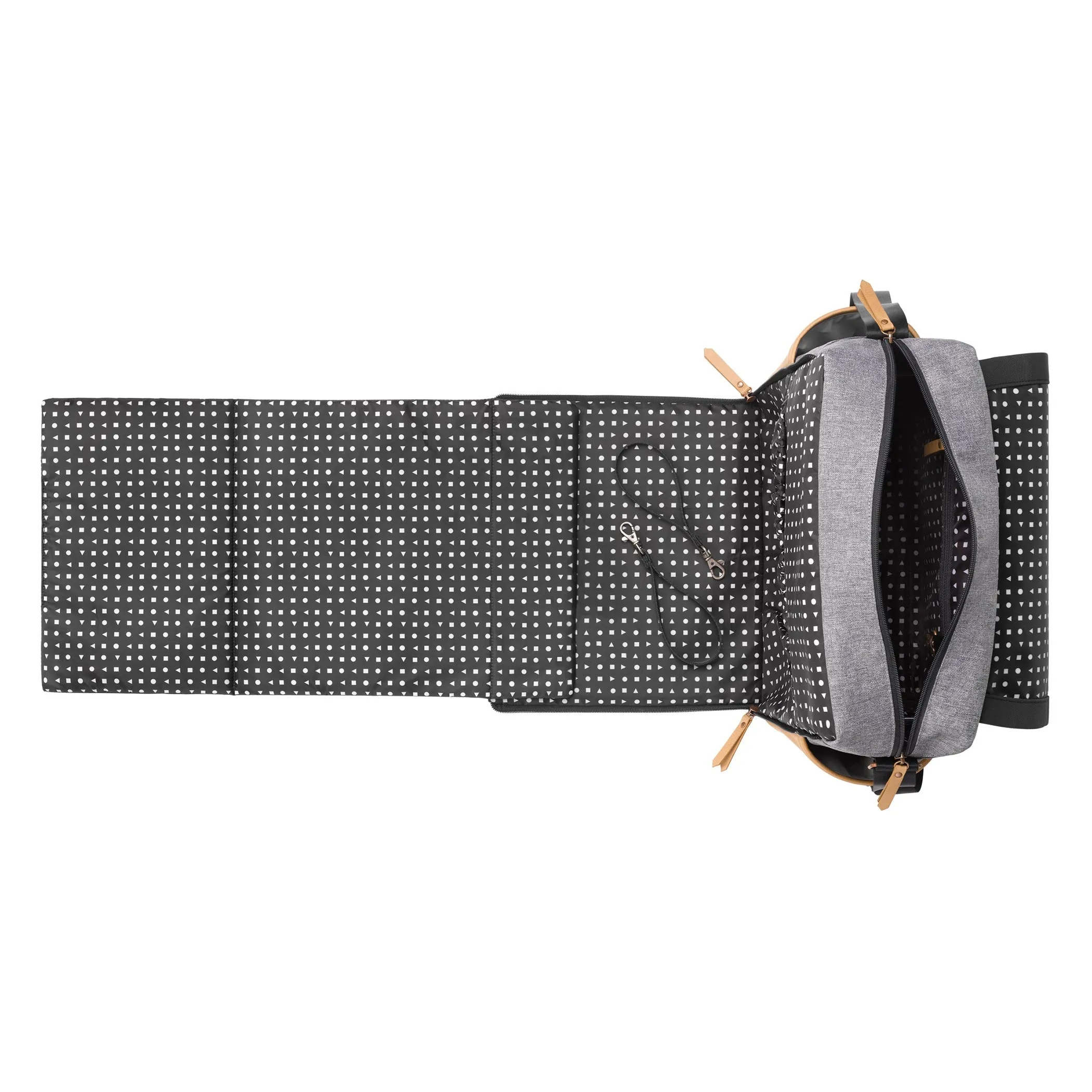 Boxy Backpack in Graphite/Camel