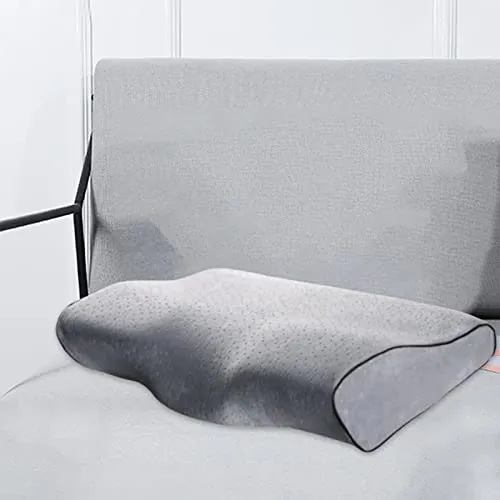 CALANDIS® Butterfly Design Memory Pillow Ergonomic Contour for Side Sleepers Sleeping Gray | 1 Piece Memory Pillow