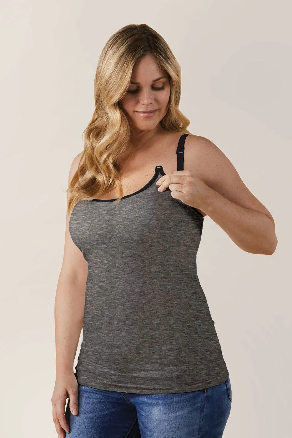 Classic Nursing Tank Charcoal Heather Bravado