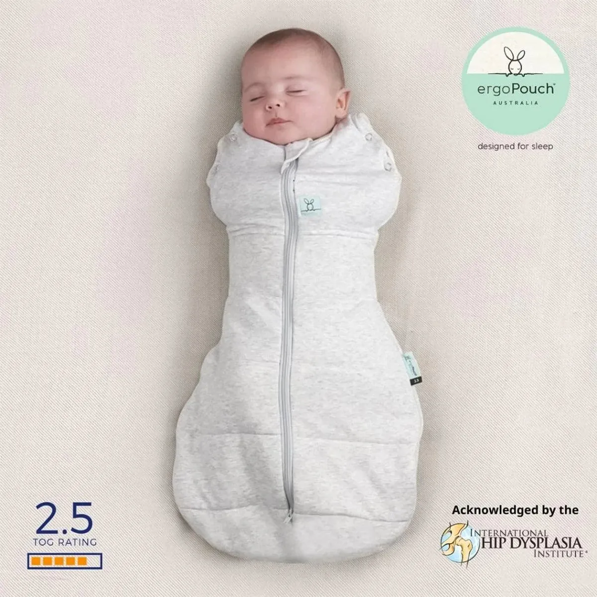 ErgoPouch Cocoon Swaddle Bag - Light Grey