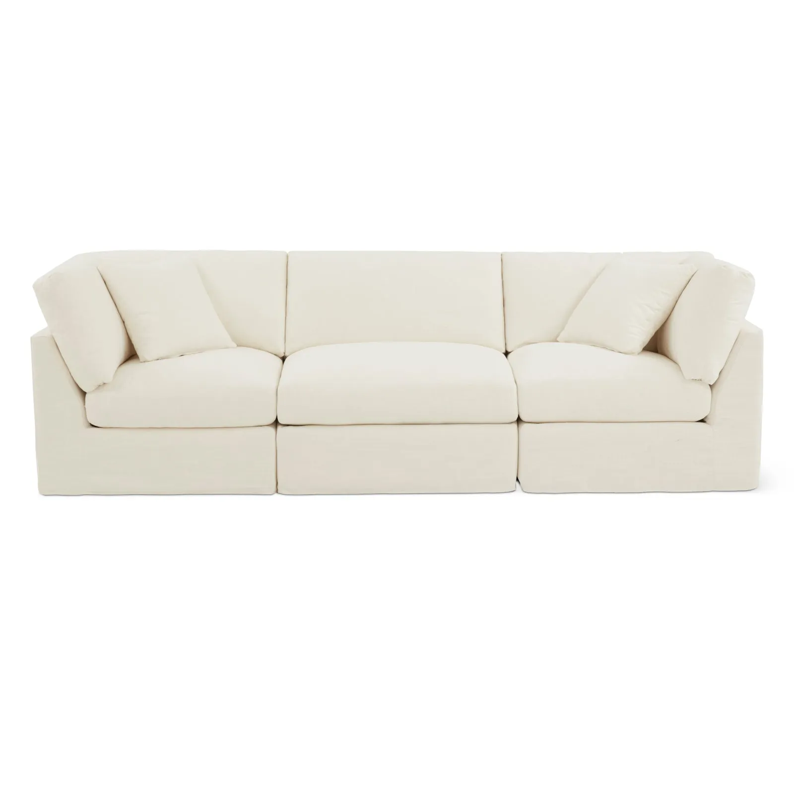 3-Piece Modular Sofa Get Together™ - Cream Linen, Standard Size