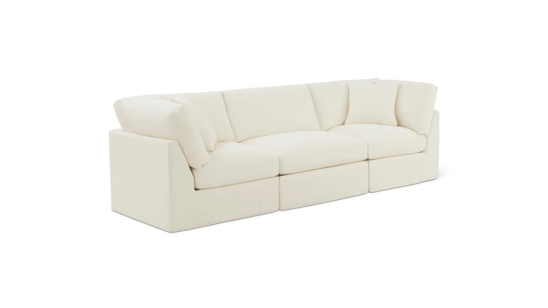 3-Piece Modular Sofa Get Together™ - Cream Linen, Standard Size