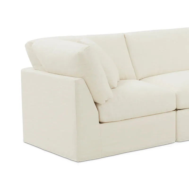 3-Piece Modular Sofa Get Together™ - Cream Linen, Standard Size