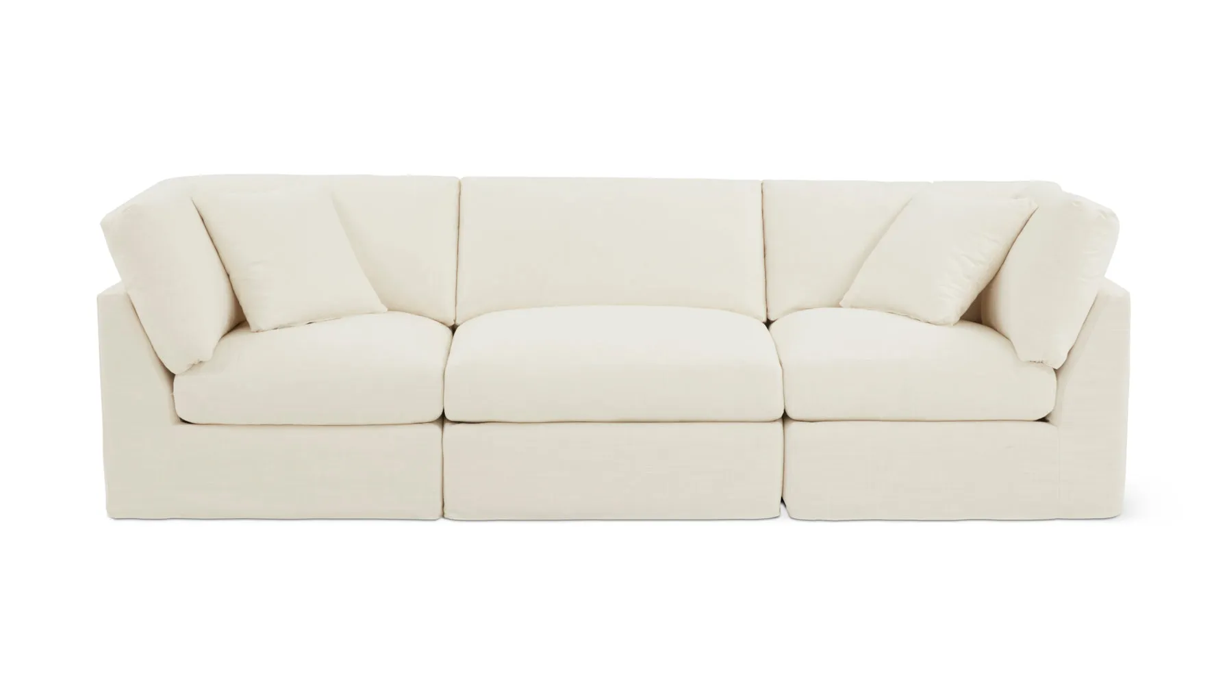 3-Piece Modular Sofa Get Together™ - Cream Linen, Standard Size