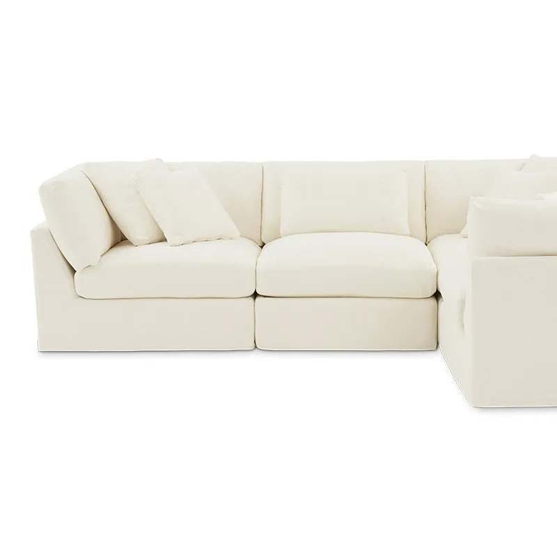 Get Together™ 4-Piece Modular Sectional Closed, Large, Cream Linen