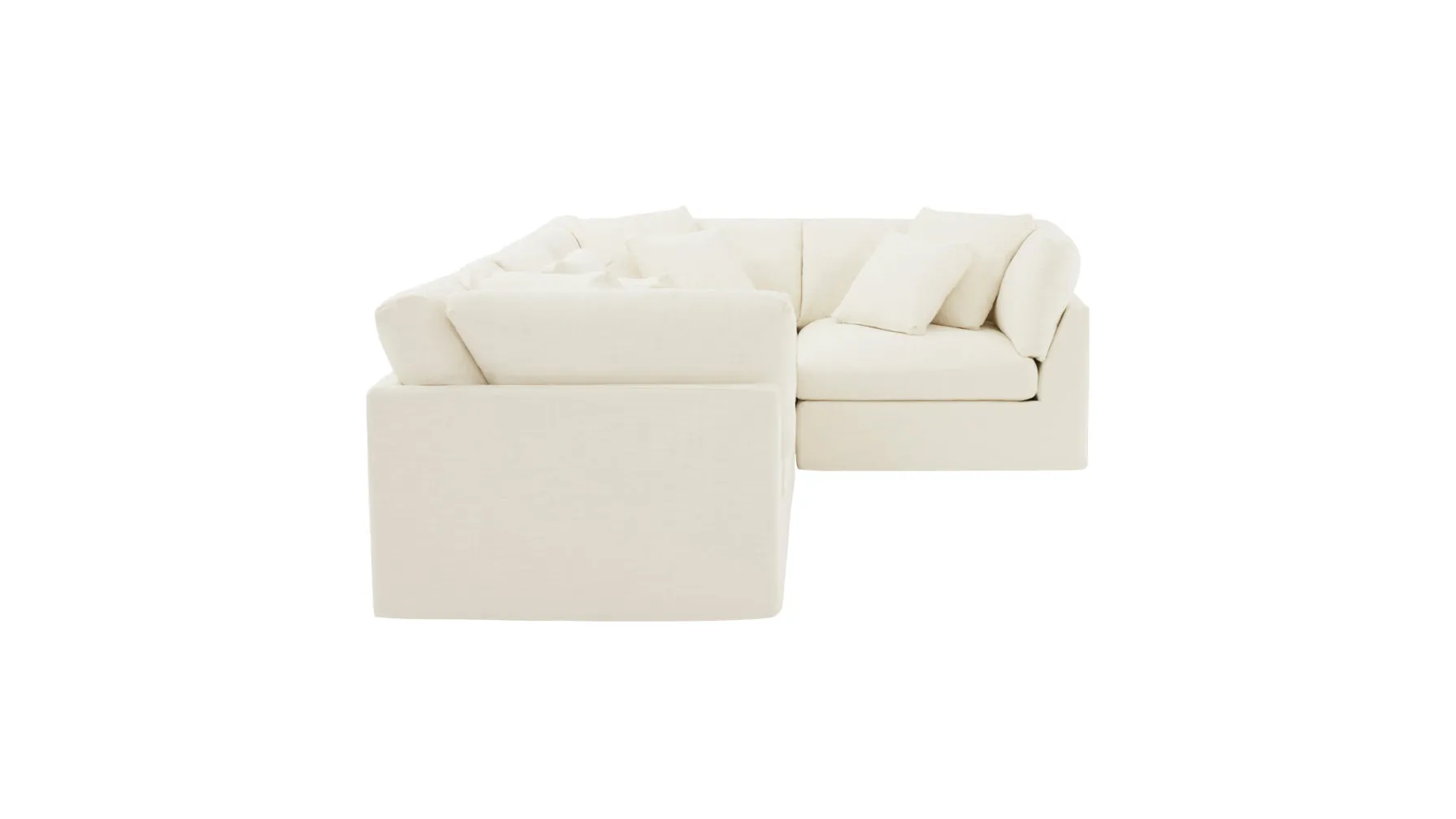Get Together™ 4-Piece Modular Sectional Closed, Large, Cream Linen