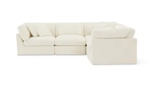 Get Together™ 4-Piece Modular Sectional Closed, Large, Cream Linen