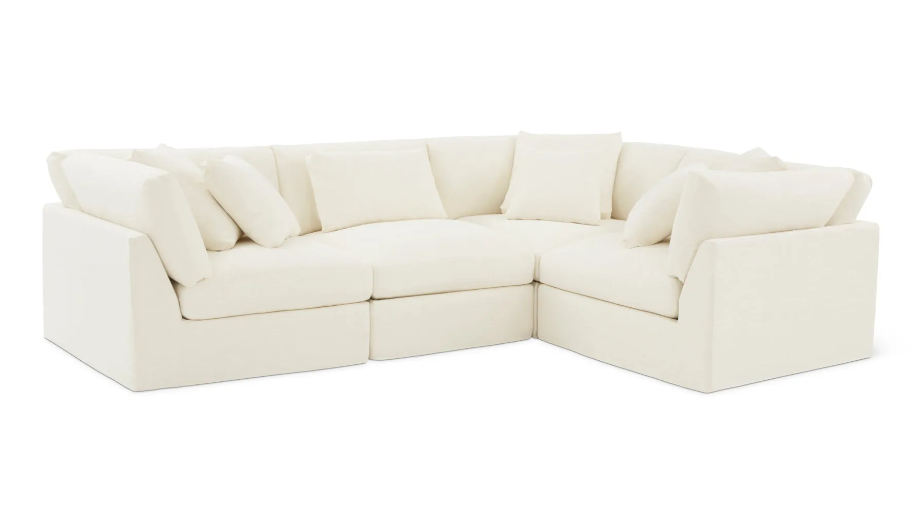 Get Together™ 4-Piece Modular Sectional Closed, Large, Cream Linen