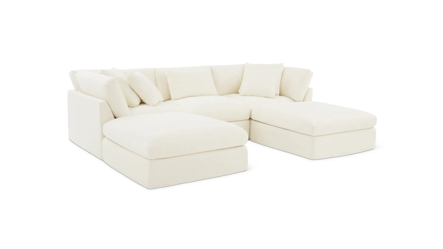 Get Together™ 5-Piece Modular U-Shaped Sectional, Large, Cream Linen