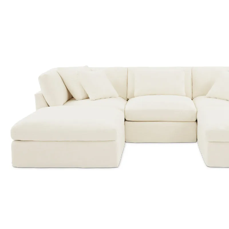 Get Together™ 5-Piece Modular U-Shaped Sectional, Large, Cream Linen