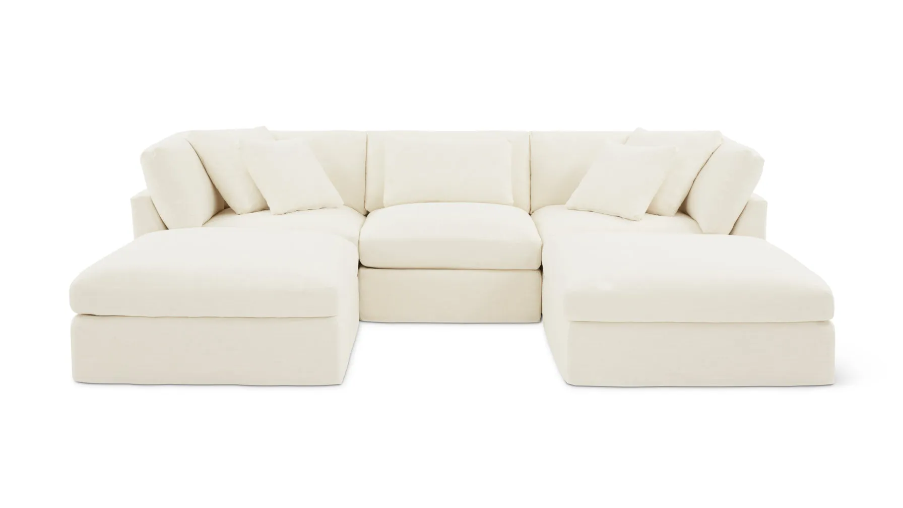 Get Together™ 5-Piece Modular U-Shaped Sectional, Large, Cream Linen