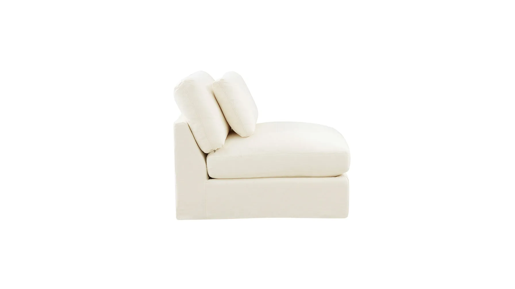 Get Together™ Armless Chair, Large, Cream Linen