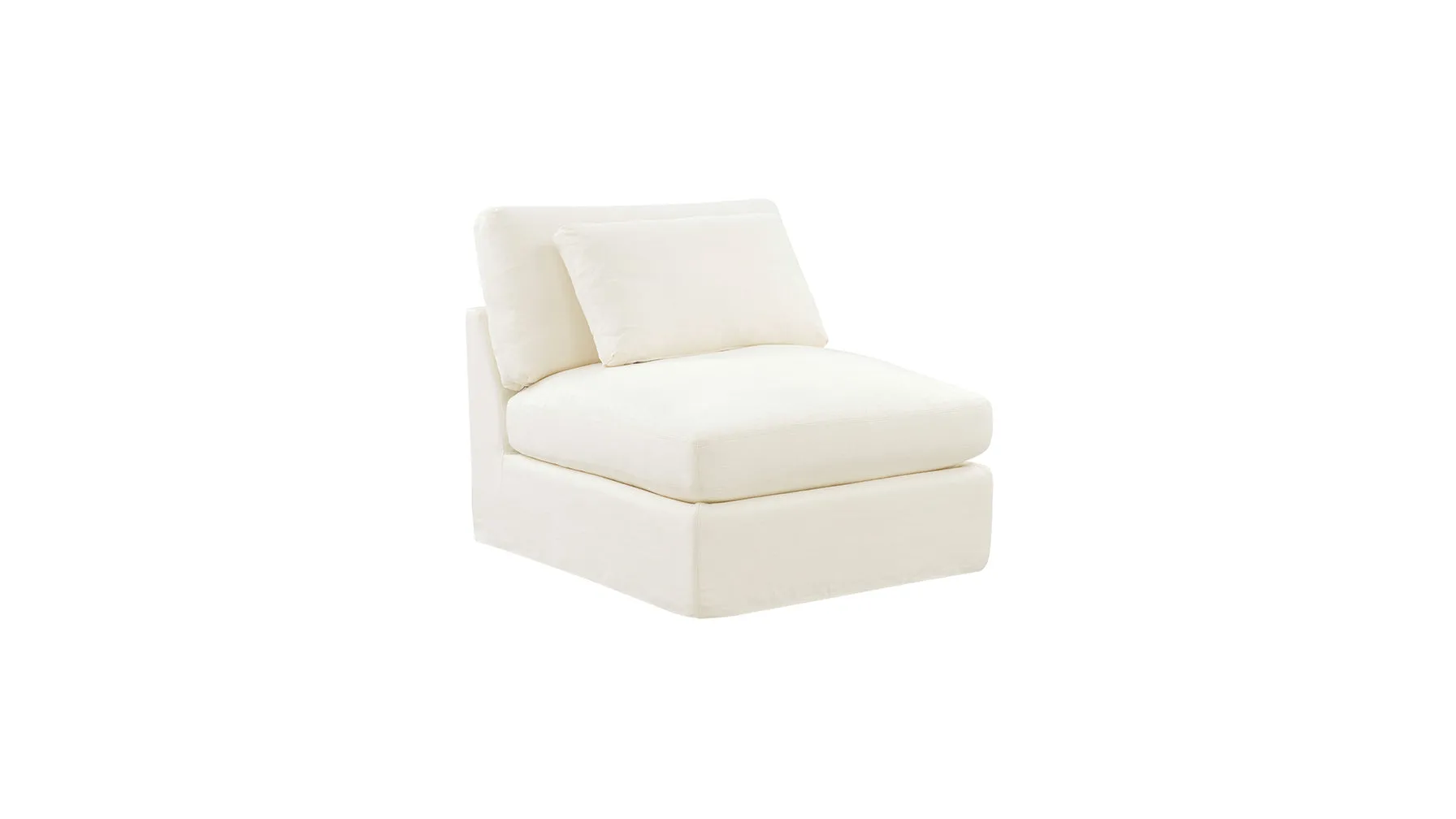 Get Together™ Armless Chair, Large, Cream Linen