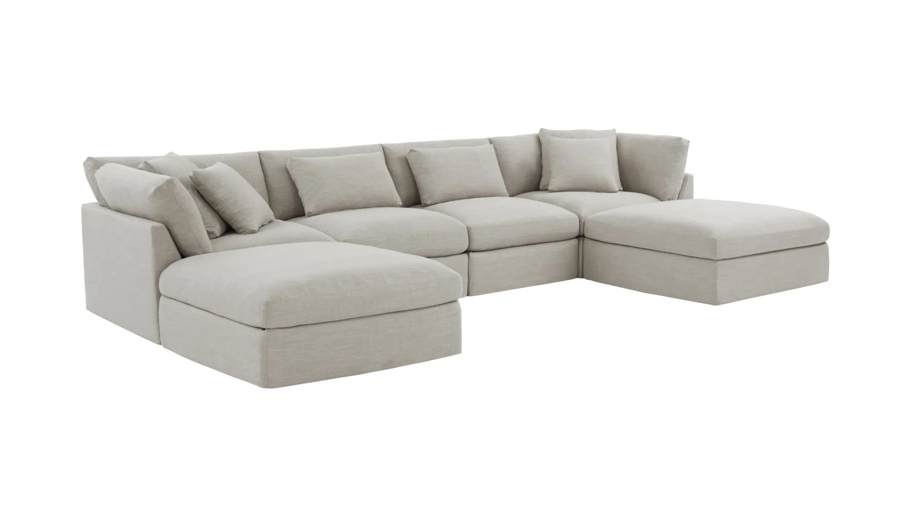 Get Together™ 6-Piece Modular U-Shaped Sectional, Large, Light Pebble