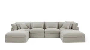 Get Together™ 6-Piece Modular U-Shaped Sectional, Large, Light Pebble