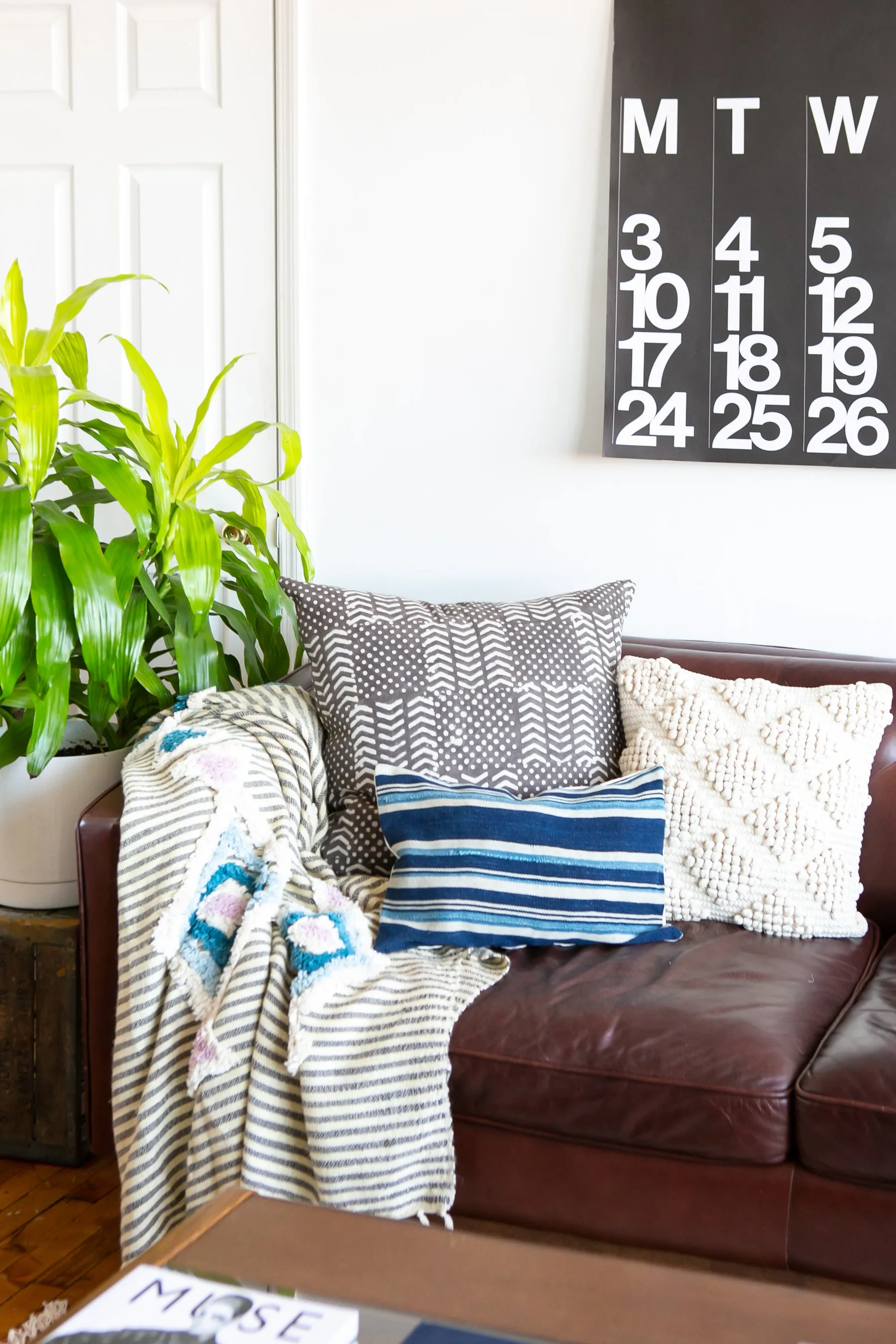 Gray Throw Pillow 24x24 Hand Block Printed