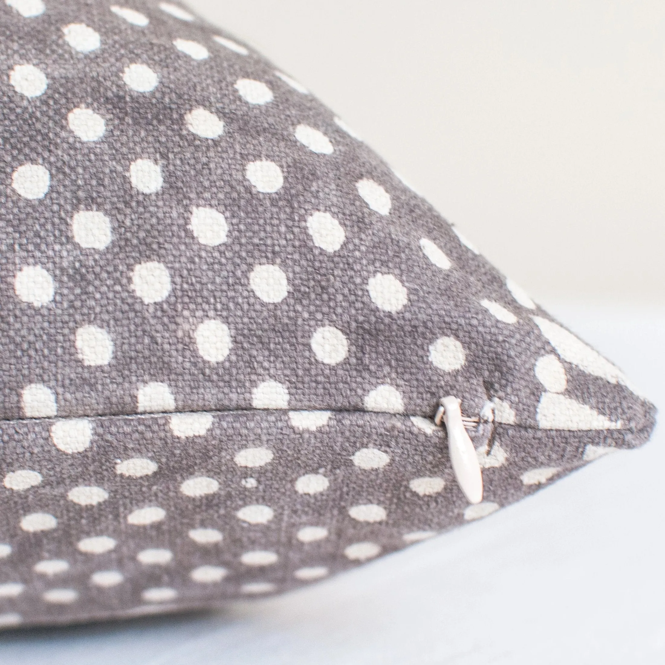 Gray Throw Pillow 24x24 Hand Block Printed