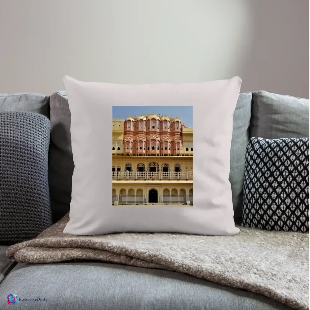 Hawa Mahal Throw Pillow Cover 18” x 18”