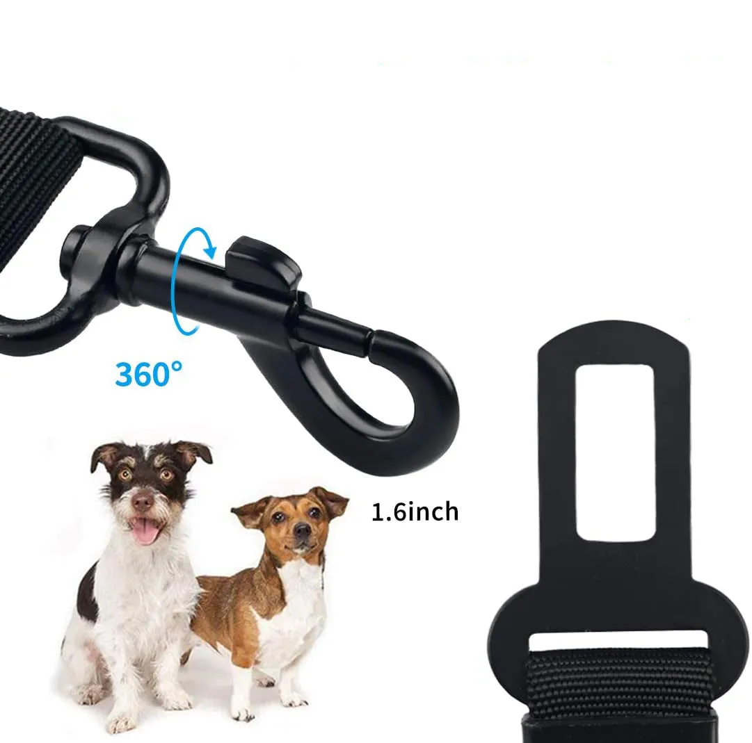 Heavy Duty Adjustable Elastic Pet Car Seat Belts-Red
