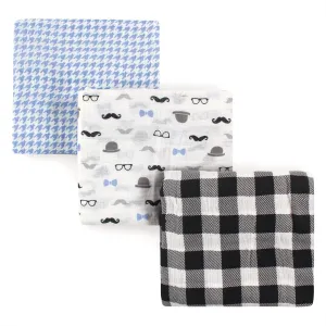 Hudson Baby Cotton Muslin Swaddle Blankets, Gentleman