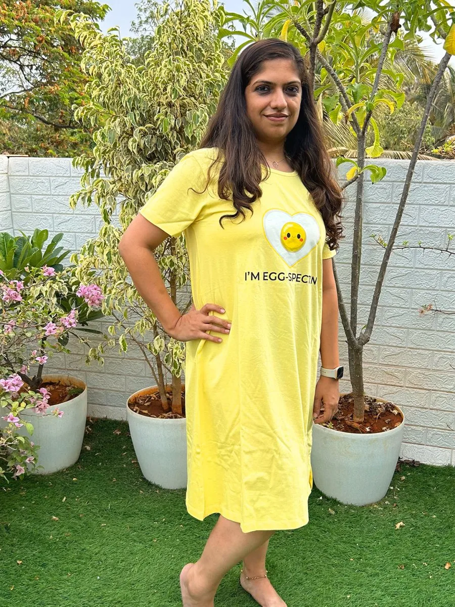 I am Eggspecting Oversized Maternity T Shirt Dress