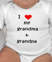 I Love My Grandma & Grandpa baby tee - New Grandparents - Pregnancy Announcement Grandparents - Grandparents - Grandma - Grandpa - Pregnancy