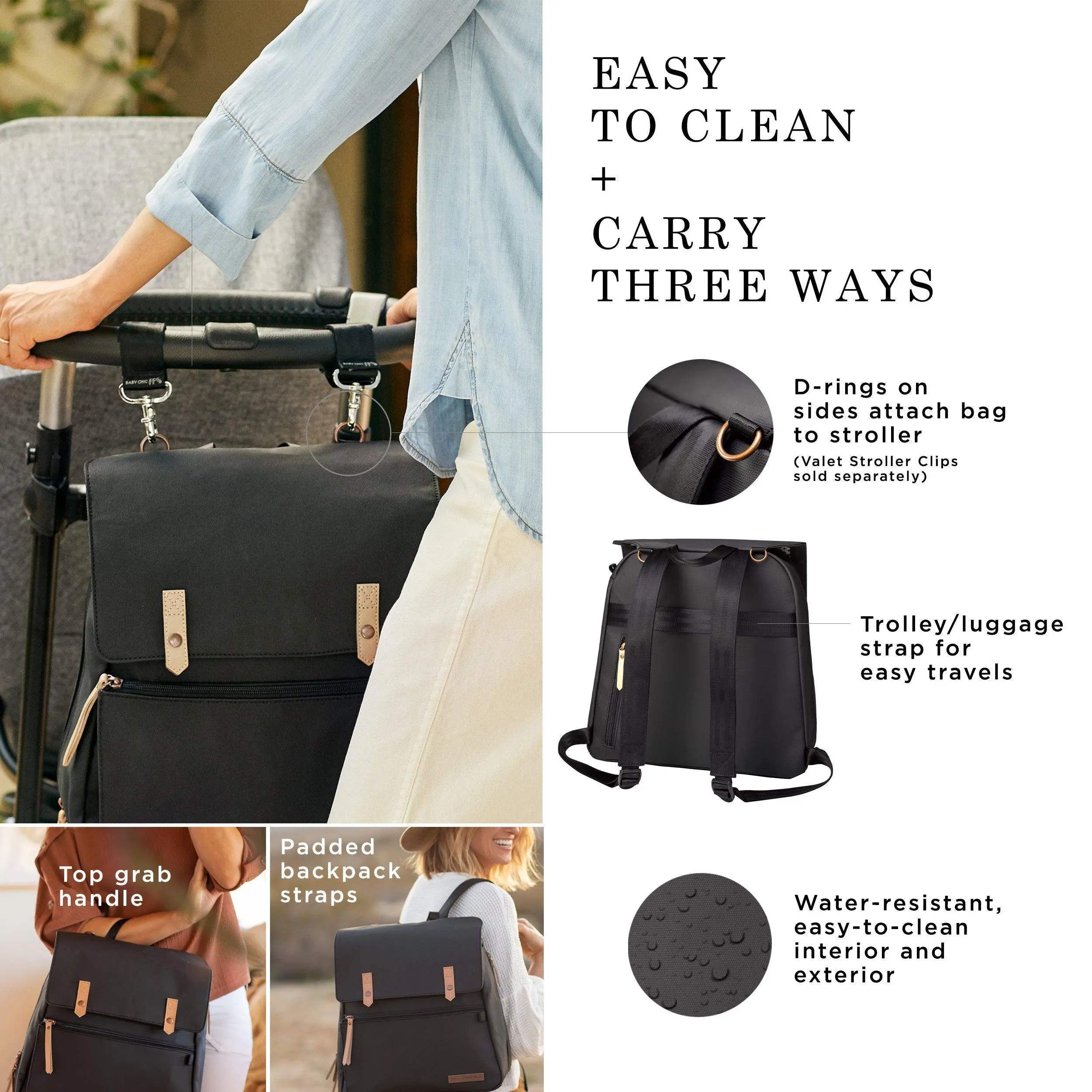 Meta Backpack in Black Matte Canvas