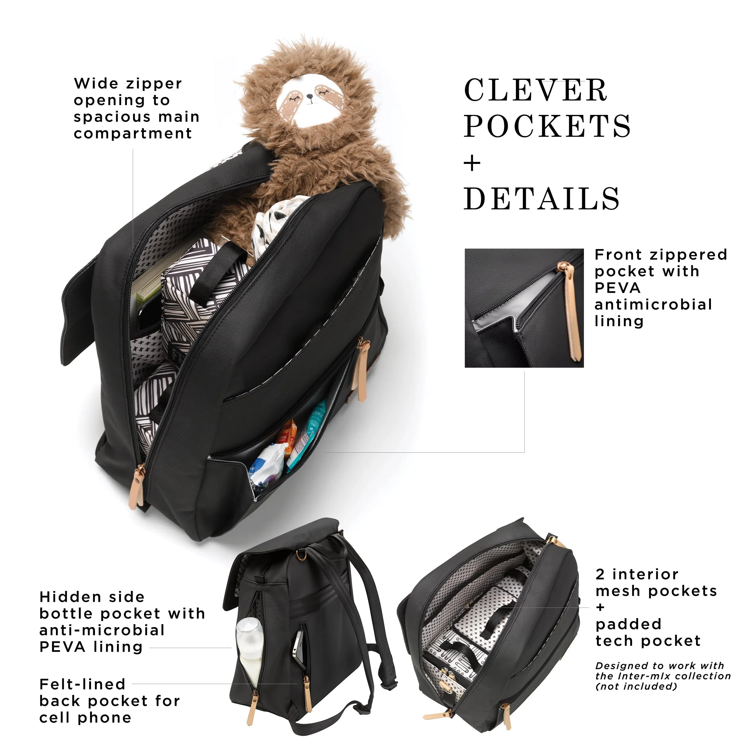 Meta Backpack in Black Matte Canvas