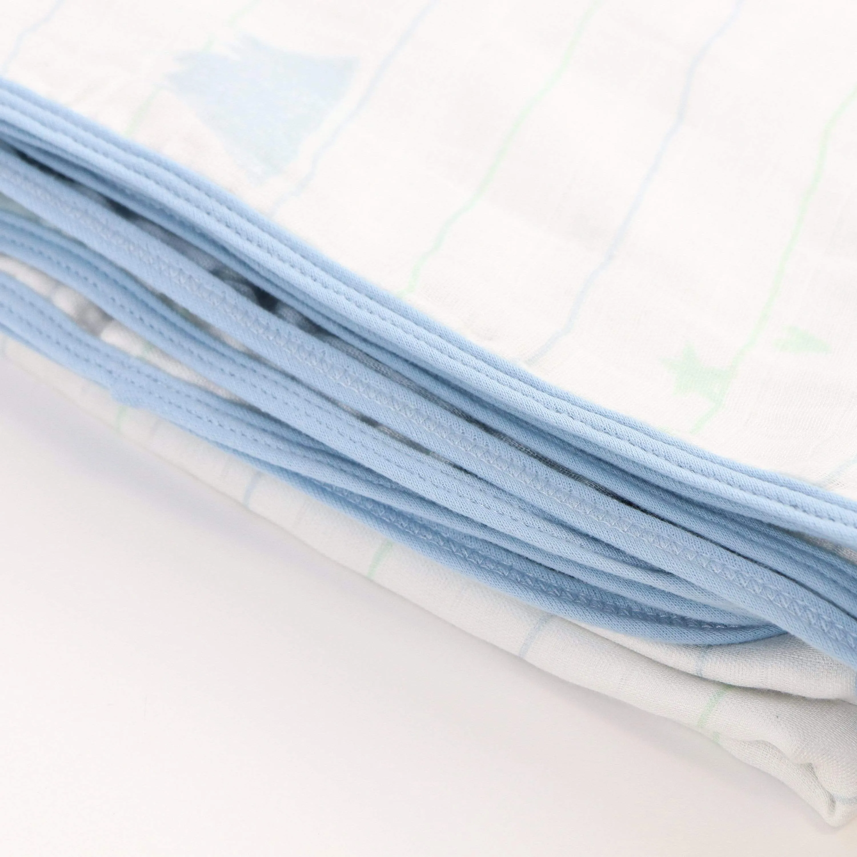 Mountain And Blue Oversized Bamboo Muslin Quilted Blanket