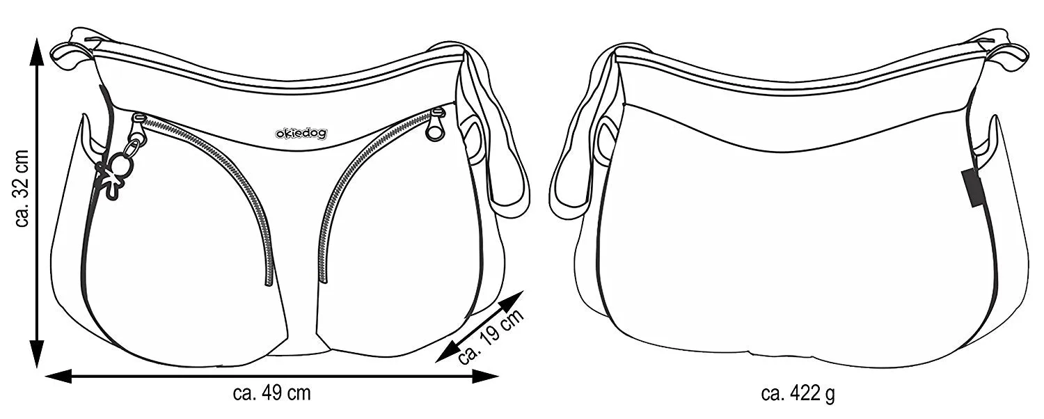 Okiedog Mondo Diaper Bag Scribbles Red