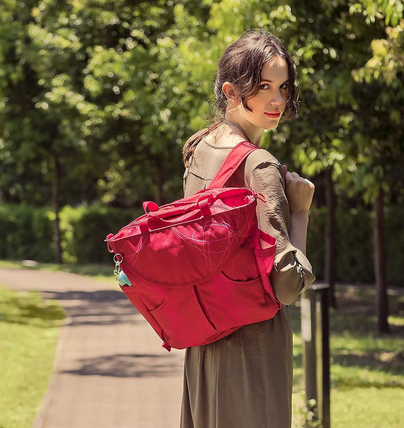 Okiedog Sumo Diaper Bag Scribbles Red