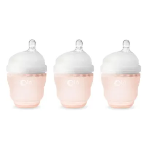 OlaBaby Silicone Gentle Bottle 120ml 3pk Coral
