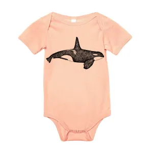 Orca Whale - Infant Triblend Onesie (Peach)