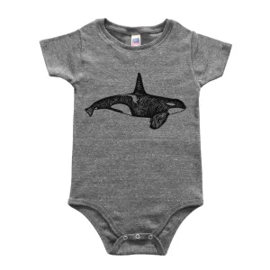 Orca Whale - Infant Triblend Onesie (Vintage Grey)