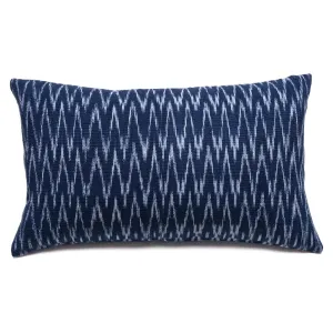 Peruvian Ikat Lumbar Pillow Blue