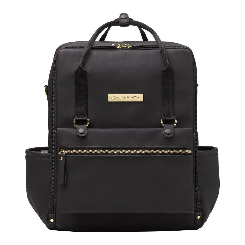 Petunia Pickle Bottom Balance Backpack: Black Leatherette
