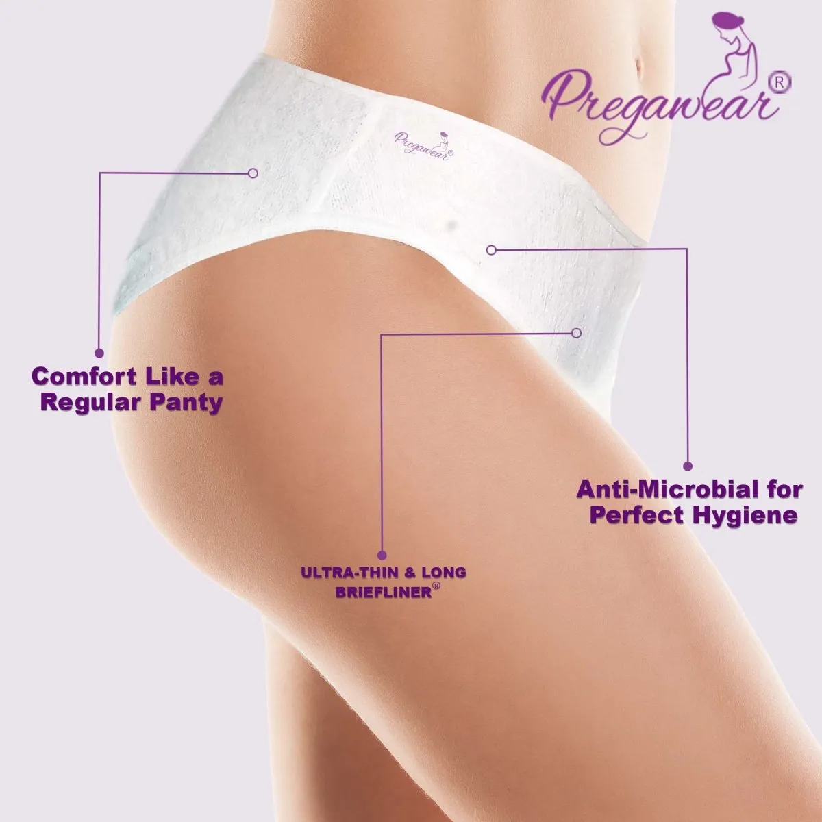Pregawear Disposable Postpartum Pregnancy Panty for Medium-Heavy Flow(Pack of 5)