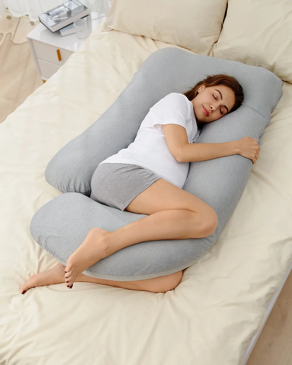 U Shaped Cooling Fabric Pregnancy Pillow