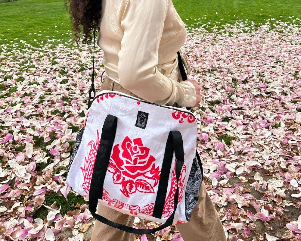 Upcycled Crossbody / Diaper Bag, Saves Landfill Space